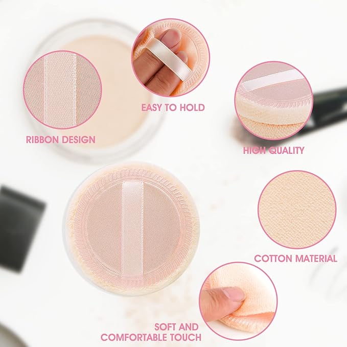 Sibba Beauty Blender Makeup Sponge 12 PCS Fluffy Make Up Foundation Applicator Face Blending Setting Pads Cosmetics Matte Loose Powder Body Paint Wet Dry Application Brushes (white/skin color)