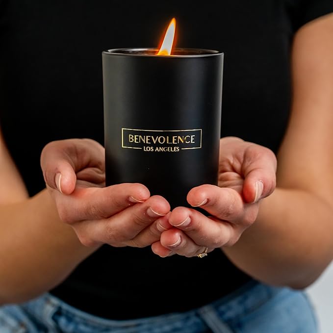 Benevolence LA Black Berries (Baies) Scented Candle | Soy Christmas Candles, Black Candle for Home | Holiday Candles Gifts for Women and Men | Home Fragrance | Aromatherapy | Bathroom Freshener | 10oz