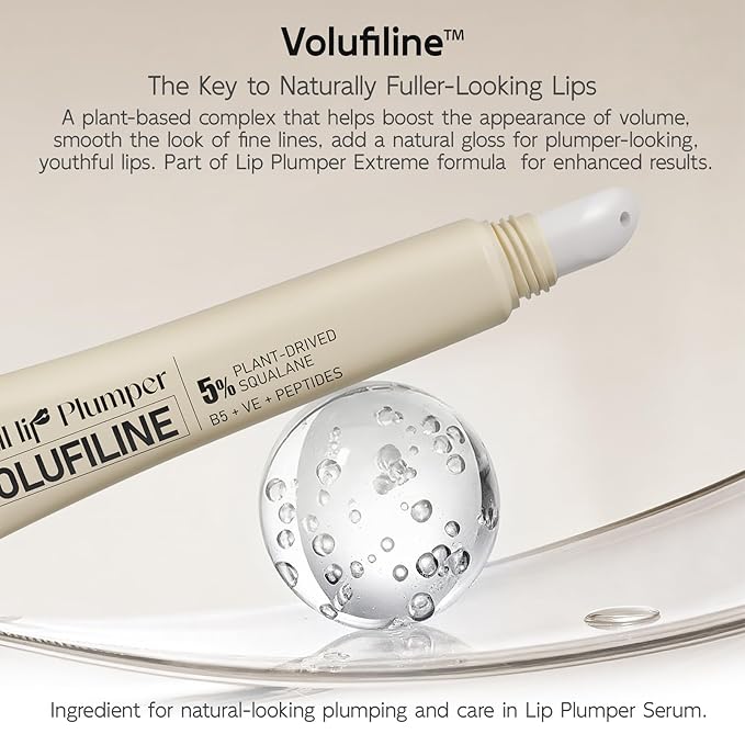 YouthVibe Hydrating Lip Primer & Plumper Gloss - 5% Volufiline™, Squalane, Shea Butter, Collagen, Peptide & PDRN - Moisturizing Lip Care for Smoother, Softer Lips