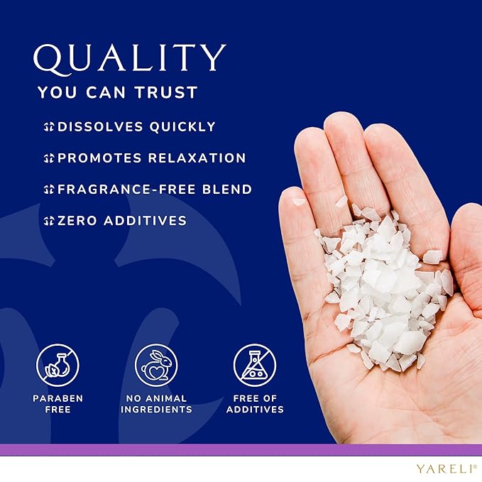 Yareli Magnesium Flakes, 5lb Lavender, Dead Sea Bath and Foot Soak, Alternative to Epsom Salt with Over 250,000mg of Magnesium Chloride Per Bag