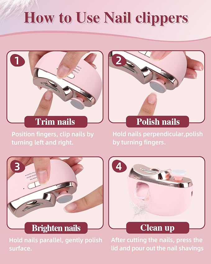 2025 Upgraded Electric Nail Clipper, Electric Nail File, 2 Speeds Automatic Nail Trimmer with LED Light & Clip Storage - USB Rechargeable for Baby, Kids, Adults, Seniors