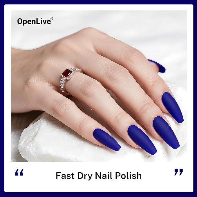 16.5ml Dark Blue Nail Polish Large Volume Quick Dry Nail Polish, Long Lasting Shine, Fingernail Toenail Nail Art DIY Home Travel Nail Art Gift