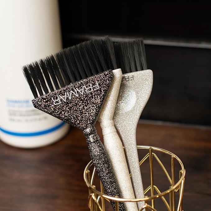 FRAMAR Hair Color Brush Set – Glitter Color Brush, Hair Dye Brush Kit, Hair Coloring Brush, Hair Color Brushes For Hair Stylist, Hair Dying Brush, Hair Salon Supplies, Hair Dye Brushes – 3Pk