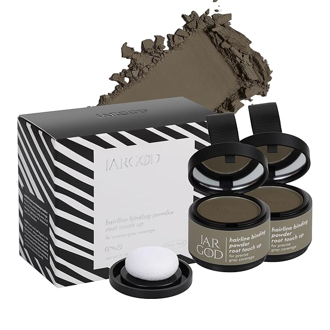 Hairline Powder Instant Gray Coverage Hair Color for Roots and Highlights for Women & Men (0.14 Ounce (Pack of 2), Medium Brown)