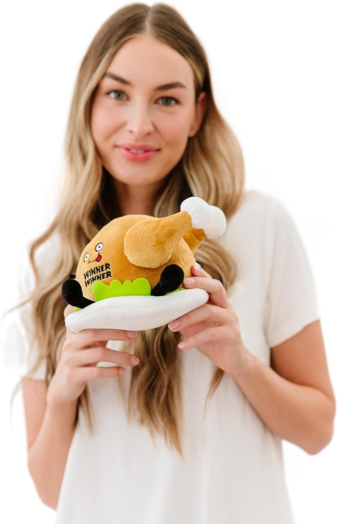 Punchkins Chicken Plushie - Winner Winner Chicken Dinner Chicken Plush Plush, Sassy & Funny Food Plush Toy for Gifting