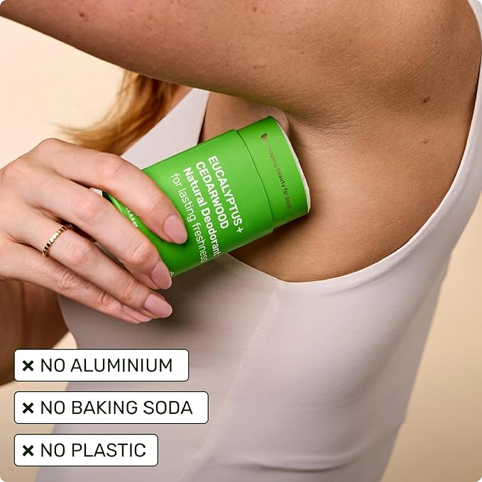 Ethique Beauty Eucalyptus & Cedarwood Deodorant Stick for Men & Women - Aluminum-Free, Plastic-Free, Vegan, Cruelty-Free, Eco-Friendly, 2.5 oz