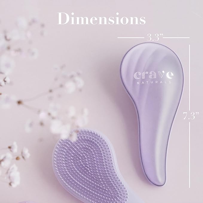 Crave Naturals Detangling Hair Brush Large Purple – Glide Thru Hair Detangler Brush for Women, Kids & Toddlers – Gentle Scalp Care, No-Pain Tangle-Free Hairbrush for All Hair Types