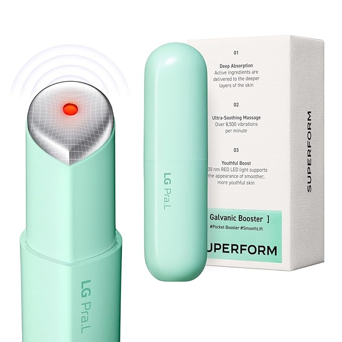 Superform Galvanic Booster Aqua Mint, 1min booster for ageless skin, anti-aging and firming pocket booster, Korean skincare, glow on the go, Serum booster device, Gift, Stocking Stuffers