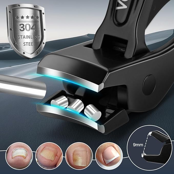 Toenail Clippers & Nail Clippers Set for Seniors - Heavy-Duty Long Handled Toenail Clippers for Thick Toenails, Men & Women | Hygienic Manicure Set | Gift Idea