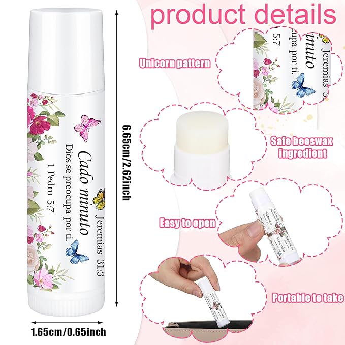 50 Pcs Christmas Christian Lip Balm Bulk Bible Verses Lip Balm Scripture Christian Gifts for Women Faith Religious Church Party Favor Inspirational Gift for Coworker Staff Employee(Rose)