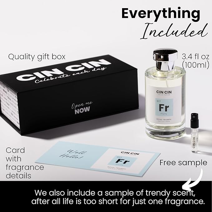 Cin Cin Royal Triumph - Fruity 317 EDP 100ml Inspired by C. A.ventus Perfume - Long-Lasting Eau de Parfum for Women and Men - Dupe for C.reed. A. Scent - Paraben-Free and Concentrated Unisex Fragrance