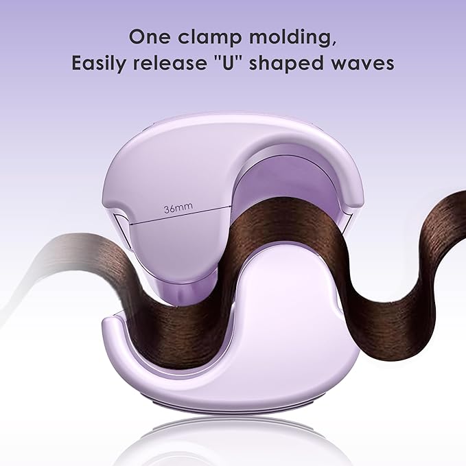 NOVUS Curling Iron Hair Crimper Waver - 1.4 Inch Anti-Scald Waves Curling Wand, Ionic Deep Waver Hair Curler Tool with Ceramic 2 Barrel for All Hair Types, Auto Shutdown Protection