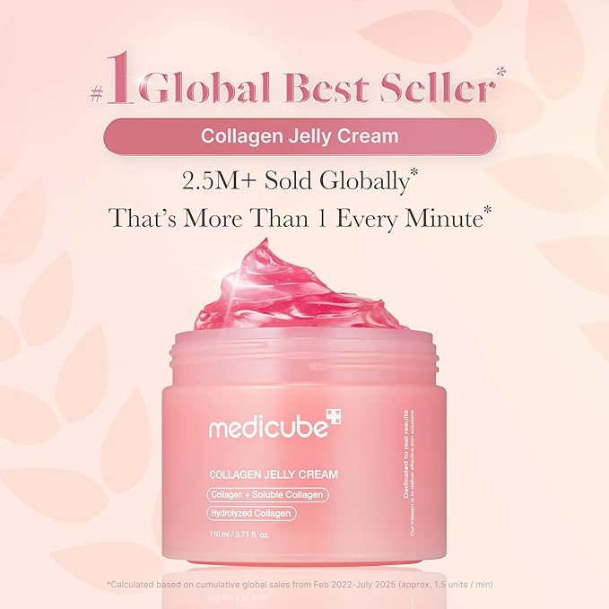 medicube Collagen Jelly Cream- Niacinamide & Freeze-Dried Hydrolyzed Collagen-Boosts skin barrier hydration & gives 24h Glow & Firmer looking skin | No artificial color, Korean skincare (3.71 fl.oz.)