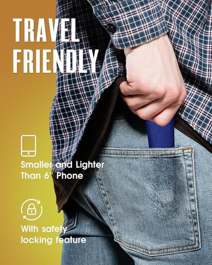 Manscape for Men, Groin Trimmer for Men and Women, Body Hair Trimmer and Ball Trimmer with Light, Pubic Hair Shaver, Manscaper Kit, 7 Precisions, Waterproof Wet/Dry Grooming (Dark Blue)