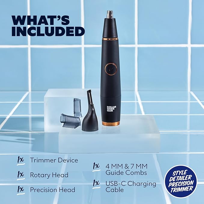 Dollar Shave Club | Style Detailer Precision Trimmer | Trimmer for Nose, Ears, Brows and Sideburns
