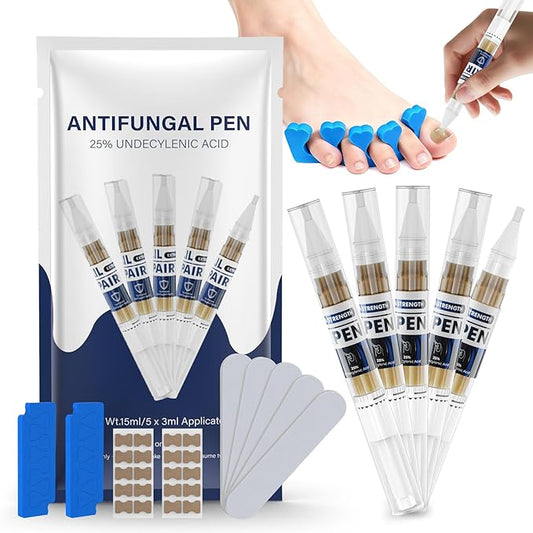 iKeener Toe Nail Fungus Treatment- Extra Strength Toenail Fungus Treatment Pens for Athletes Foot, Tea Tree Oil + 25% Undecylenic Acid for Toenails and Fingernails, Home Use 0.5 Fl Oz (Pack of 5)