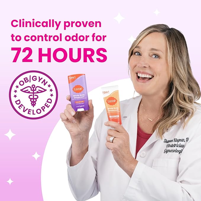 Lume Whole Body Deodorant - Invisible Cream Tube Mini and Solid Stick - 72 Hour Odor Control - Aluminum Free, Baking Soda Free, Skin Safe - 0.5 Oz Mini Tube + 2.6 Oz Solid Stick (Fresh Alpine)