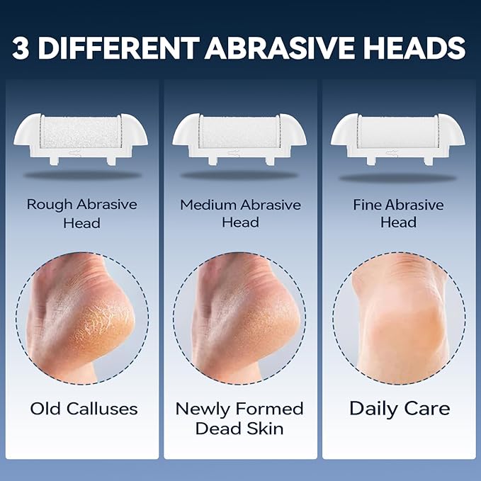 Wea&Hea Electric Callus Remover for Feet with 3 Roller Heads 2 Speed Rechargeable Waterproof Professional Pedicure Kit 17 in 1 Foot File Tools Perfect for Dead Hard Cracked Dry Skin