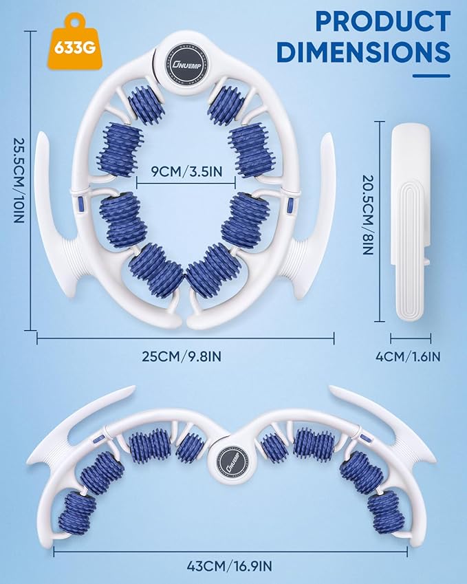 ONUEMP Cellulite Massage Tool, Lymphatic Drainage Cellulite Remover for Legs, Muscle Roller Fascia Massage - Body Sculpting, Lipedema Massagers, Celulitis Reduccion, Deep Tissue Pain Relief, Blue