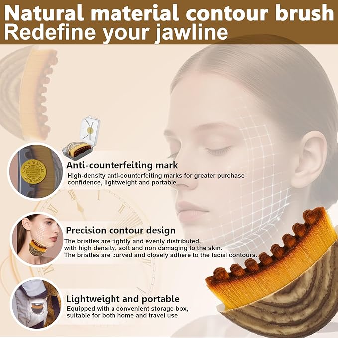 New Lymphatic Contour Face Brush,Dry Brush for Lymphatic Drainage,Soft Facial Brush for Sculpting，Anti-Puffiness, Detox & Lift, Improves Skin Glow,Cellulite for Neck, Jawline