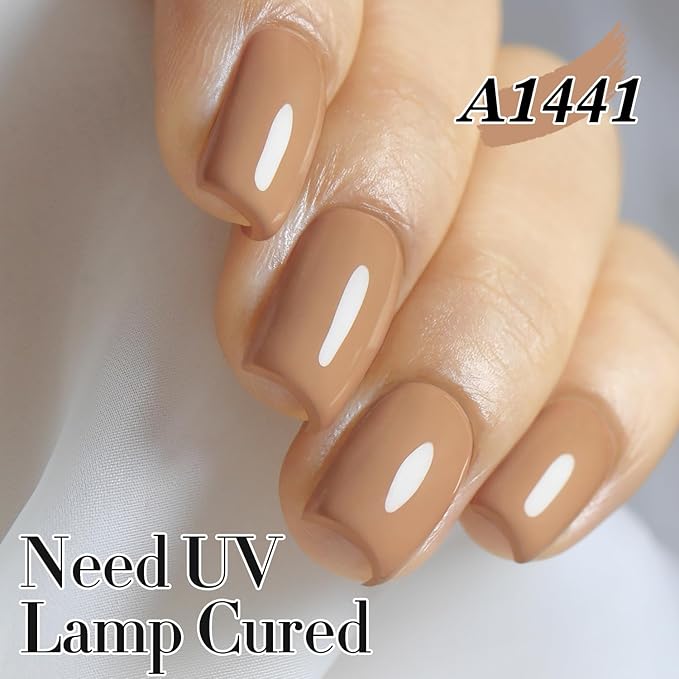 Double Rhythm 15ML Gel Nail Polish Pure Sheer Same Color Same Bottle Soak Off Gel Polish Art Manicure Salon DIY at Home for Women (Deep Nude-A1441)