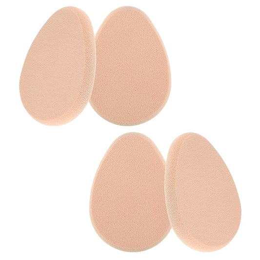 4 Packs Oval Puff Beauty Egg, Makeup Sponge Foundation Sponge Professional Beauty Blender Make up Puff for Eye Foundation, Blush Application, Forehead, Cheeks, Dry and Wet (Skin Tone)