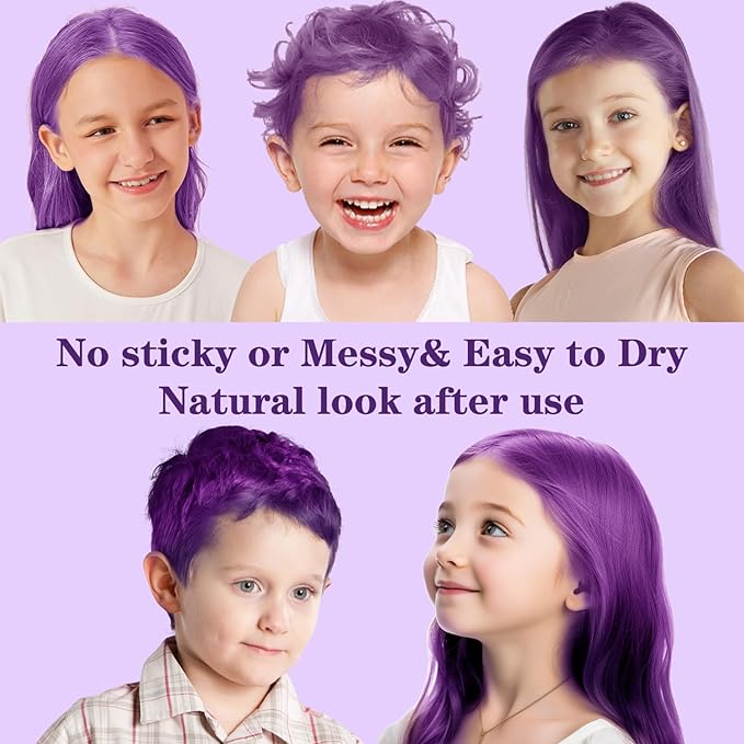 Purple Hair Color Wax, Temporary Hair Color Wax, Temporary Hair Dye for Dark Hair, Washable, Kids, Halloween, Cosplay, Party, Girls