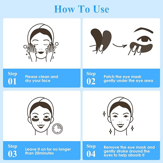 Under Eye Patches (30 Pairs), Under Eye Mask for Puffy Eyes and Dark Circles, Eye Masks with Collagen, Relieves Pressure and Reduces Wrinkles, Revitalises and Refreshes Your Skin, Hyaluronic Acid