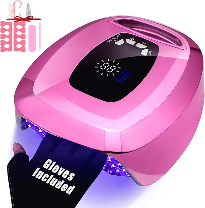 UV LED Nail Lamp Dryers Cordless 108W Rechargeable Portable UV Light for Gel Nails Polish Kit,Fast Curing Poly Builder Gel Lamp with Sensor Metal Base 4 Timer 35 LEDs,Professional Manicure Art Tools