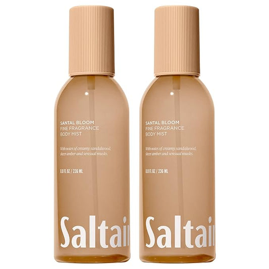 Saltair Body Mist 2 Pack - Fine Fragrance, Lightweight Body Spray Mist with Santal Bloom Scent. Long Lasting Perfume Mist. 2x 8oz Bottles