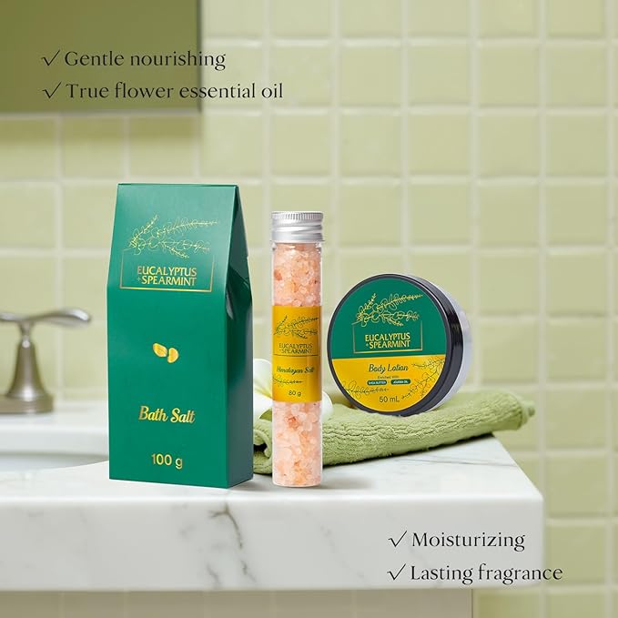 Home Spa Gift Basket, Bath Spa Kit for Girls, Eucalyptus & Mint Christmas Gifts for Women with Body Lotion, Shower Gel, Bath Bomb, 13pcs Unique Birthday Gifts for Women Gifts for Her Teen