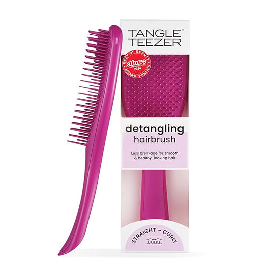 Tangle Teezer Ultimate Detangler Brush for Wet & Dry Hair, Eliminates Knots & Reduces Breakage for All Hair Types, Electric Raspberry