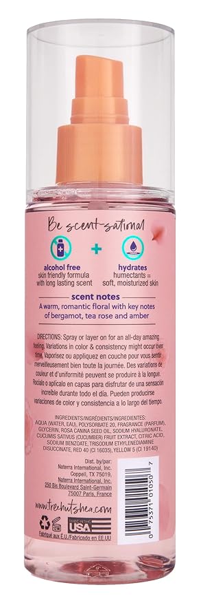 Tree Hut Moroccan Rose Fragrance Mist, Refreshing Body Spray with Light Floral Scent for Women, Layer with Favorite Scents, Holiday Gift & Stocking Stuffer, 6 fl oz