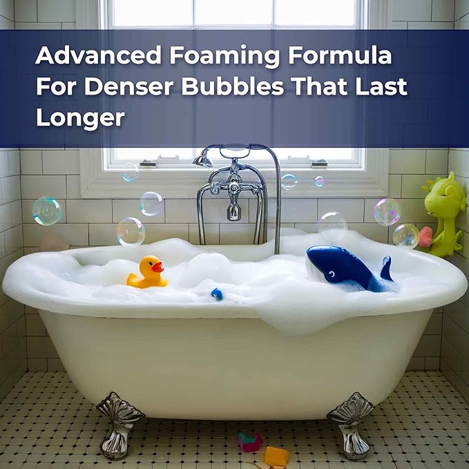 Luxury Unscented Foaming Bath - Natural Fragrance-Free Bubble Bath with Aloe Vera and Epsom Salt - Pure Bubbles Scent (Unscented), 33.8 fl oz / 1L