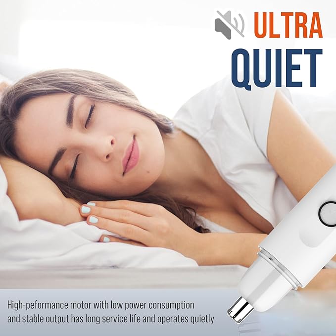 7AM2M PersonalCare Electric Nose and Ear Hair Trimmer – Rechargeable, 9000 RPM High-Speed Precision Cutting, Detachable Washable Blade, Portable Design White