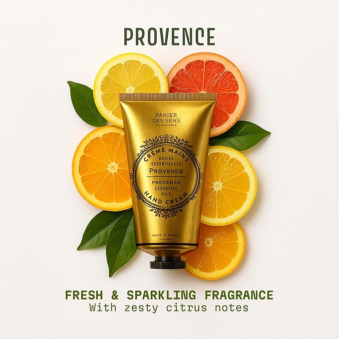 Panier des Sens Provence Hand Cream - Nourishing Shea Butter Hand Cream for Dry Cracked Hands 97% Natural Ingredients - Dermatologically Tested Hand Lotion for Woman Made in France, 2.5 fl oz