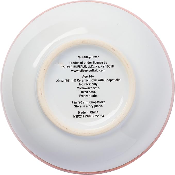 Silver Buffalo Disney Pixar Monsters Inc Harryhausen's Octopus Chef Sushi Bar Ceramic Ramen Noodle Rice Bowl with Chopsticks and Spoon, Microwave Safe, 20 Ounces