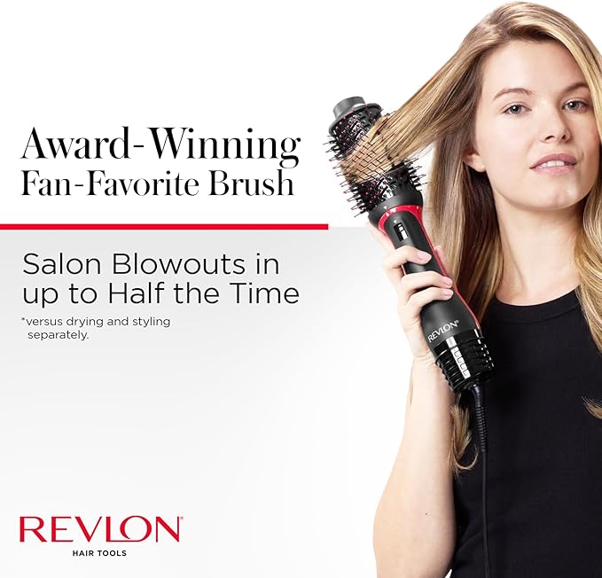 REVLON One Step Volumizer PLUS Hair Dryer and Styler - More Volume, Less Damage, and More Styling Control for Easy and Fast Salon-Style Blowouts, Plus Travel Friendly (Black)