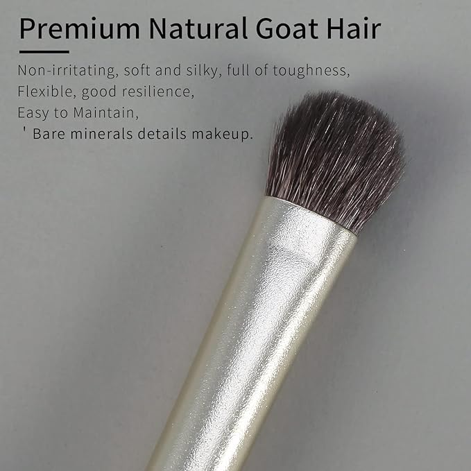 Natural Goat Hair Eye Shadow Brush by ENZO KEN, Large Smudge Eyeshadow Brush, Shader Eye Shadow Brush, Eye Shader Brush, Single Eyeshadow Brush, Eye Brushes, Eyeshadow Blending Brush. (Gold, E203L)
