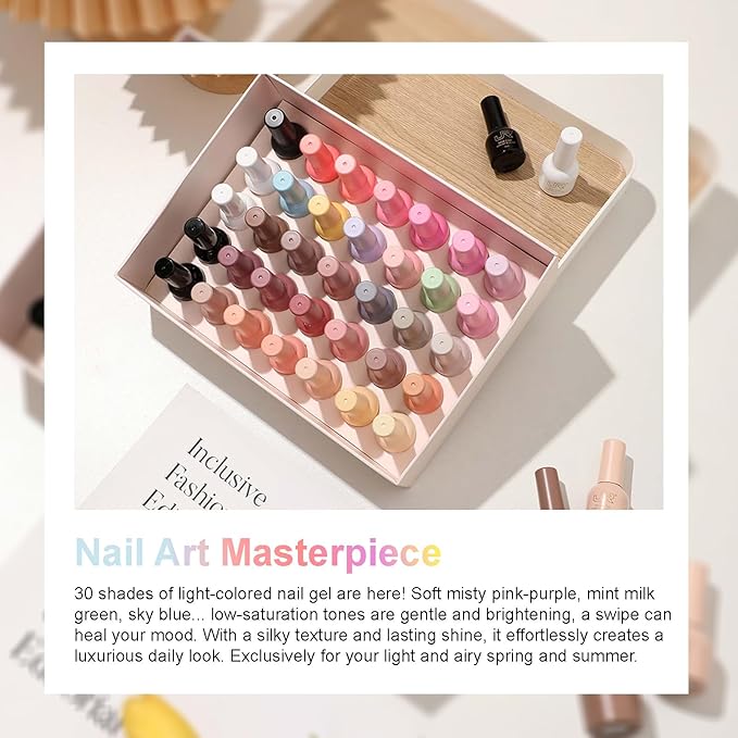 JR 35pcs 10ml Gel Nail Polish Jelly Series Red Pink Nude Gel Polish Set Base Top Matte Coat For Nail Salon Home Gifts for Women and Girls D Set