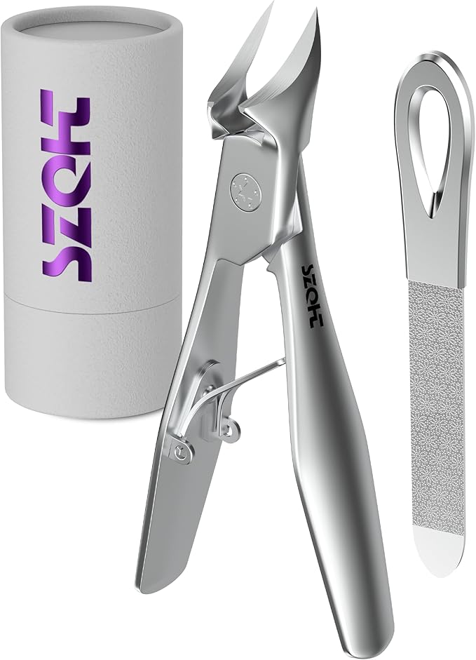 SZQHT Toenail Clippers for Thick & Ingrown Toenails, Heavy-Duty Nail Clippers for Seniors, Men & Women, Ultra-Wide Jaw Toe Nail Clippers, Pedicure Tools for Feet, Stainless Steel Nail Cutter