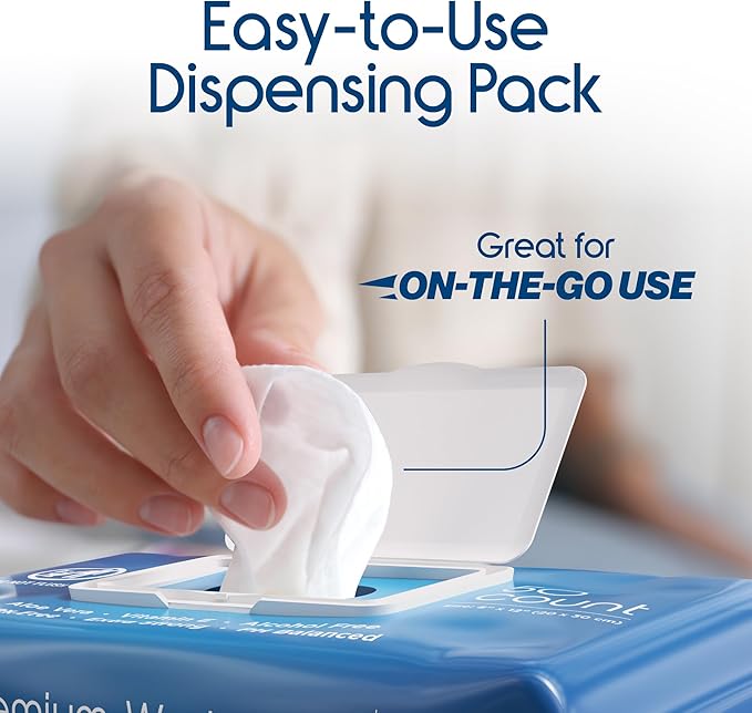 Inspire Adult Wet Wipes, Wash Cloths | Adult Wipes for Incontinence & Cleansing for Elderly, 8"x12" (500CT (10 PACKS OF 50))