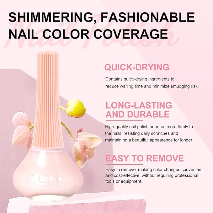 Major Dijit Light Pink Quick Dry Regular Nail Polish - Nail Art Lacquer, 0.41 Fl Oz