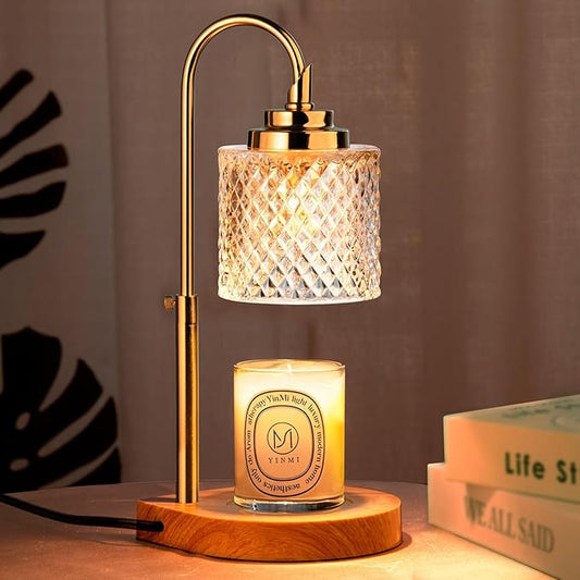 Candle Warmer Lamp, Latest Upgraded Candle Lamp Warmer with 2-4-8H Timing, 4-Level Dimming, Height Adjustable, 2 Bulbs for Home Decor Christmas Birthday Gifts for Women Mom Mother's Day Gifts