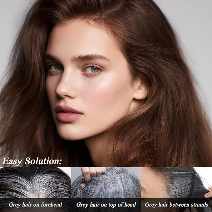 Hair Touch-Up Stick, Instant Gray Hair Cover Stick, Built-In Comb for Seamless Blending, Cream Concealer, Quick Temporary Cover