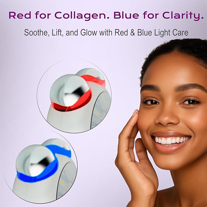 Red Light Massager for Face & Neck - Dual Light Multifunctional Anti-Wrinkle Face Lift Device - Facial Device for Skincare