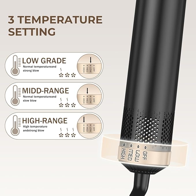 5 in 1 Blow Dryer Brush, Upgrade Hair Dryer Brush Air Curler Air Curling Wrap Styler, Detachable Hot Air Brush Negative Ion Curling Brush Iron, Hair Styling Tools for Drying Curling Straightening