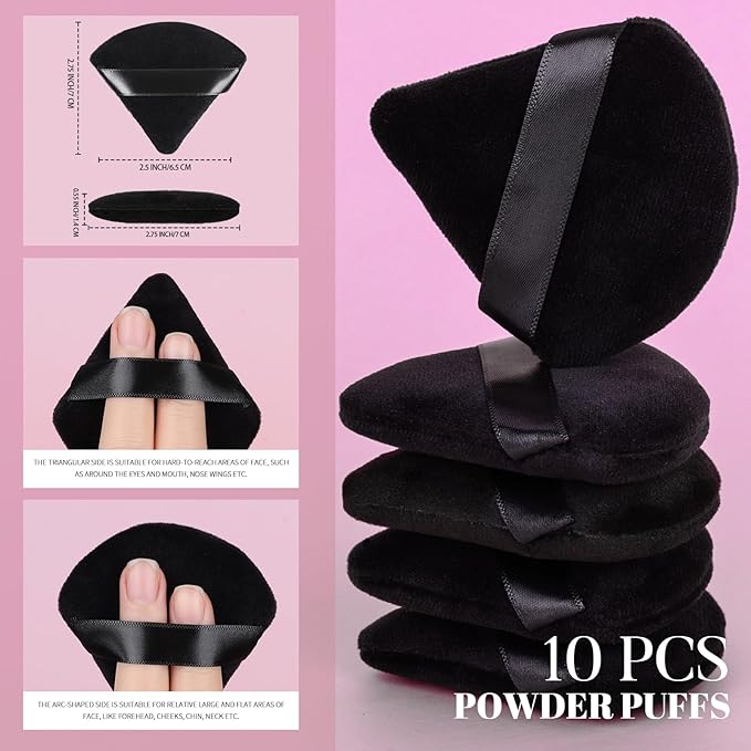 FANDAMEI 15 PCS Makeup Sponge Set, 5 PCS Makeup Sponges, Latex Free Soft Makeup Sponges For Foundation With Container, 10 PCS Triangle Powder Puff, Makeup Puff, For Powder, Cream and Liquid Cosmetic