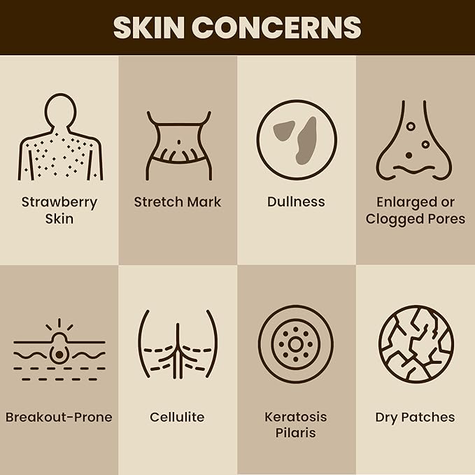 Organic Robusta Coffee Body Scrub 8 oz with Coconut Oil & Shea Butter - Moisturizing and Exfoliating Body, Face, Hand, Foot Scrub - Cellulite, Fight Stretch Mark, Fine Line, Wrinkle