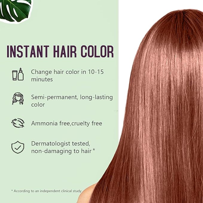 Cherry Brown Hair Dye Shampoo 3 in 1,Hair Color Shampoo Works in Minutes,Brown Hair Shampoo & Shampoo Para Pintar el Cabello